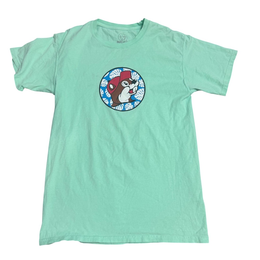Buc-ee's‎ Unisex Small Mint Green Short Sleeve Texas Parrot Graphic T-Shirt